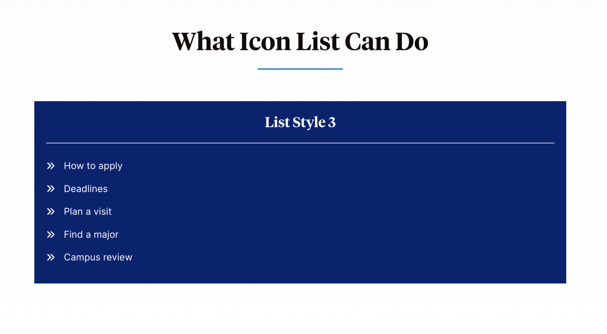 what icon lists can do