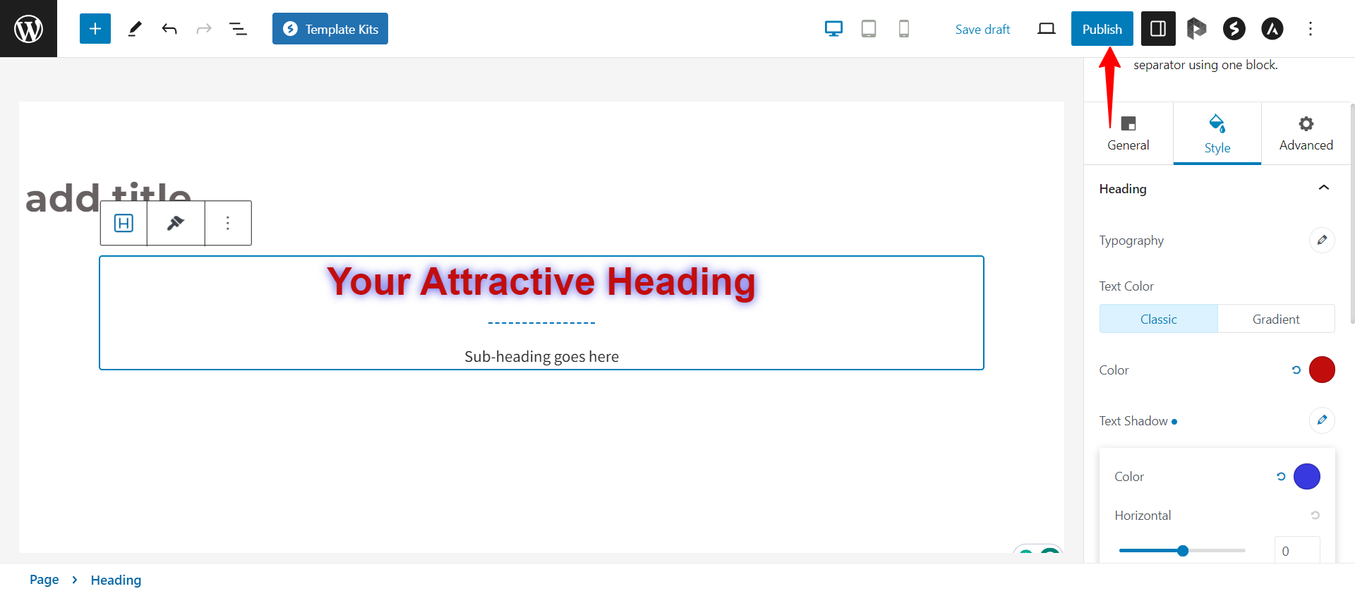 Save and Publish Your Page