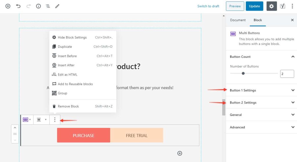 Multi Button Option