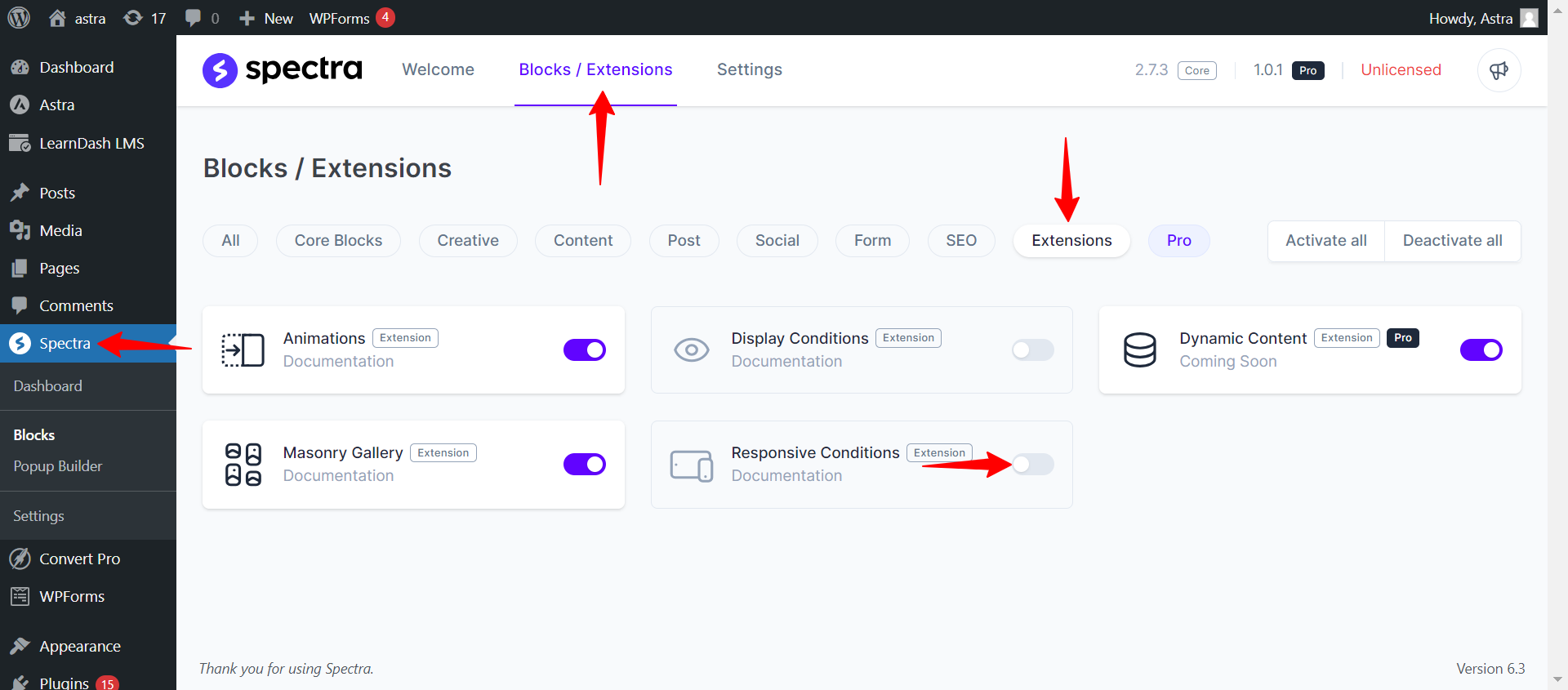 Finding Responsive Conditions Options