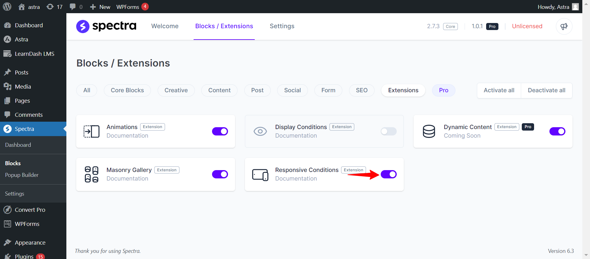 Enabling Responsive Conditions Extensions