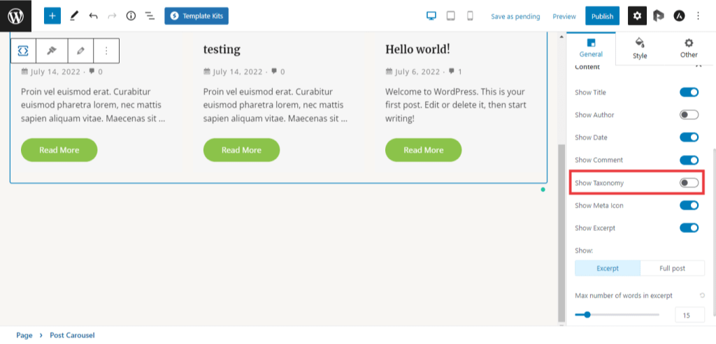 Spectra – Taxonomy Styling Options