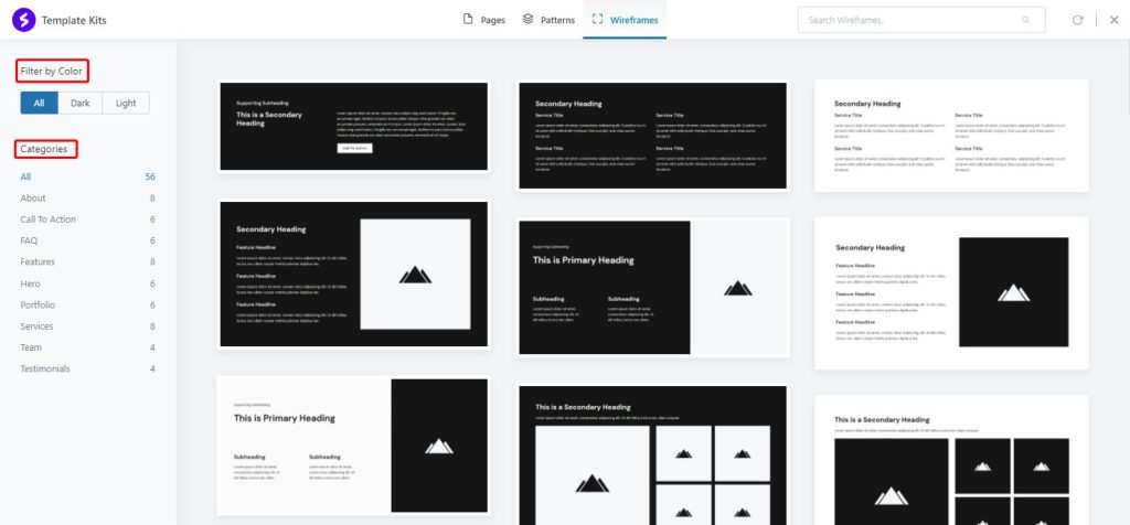 Wireframe Blocks