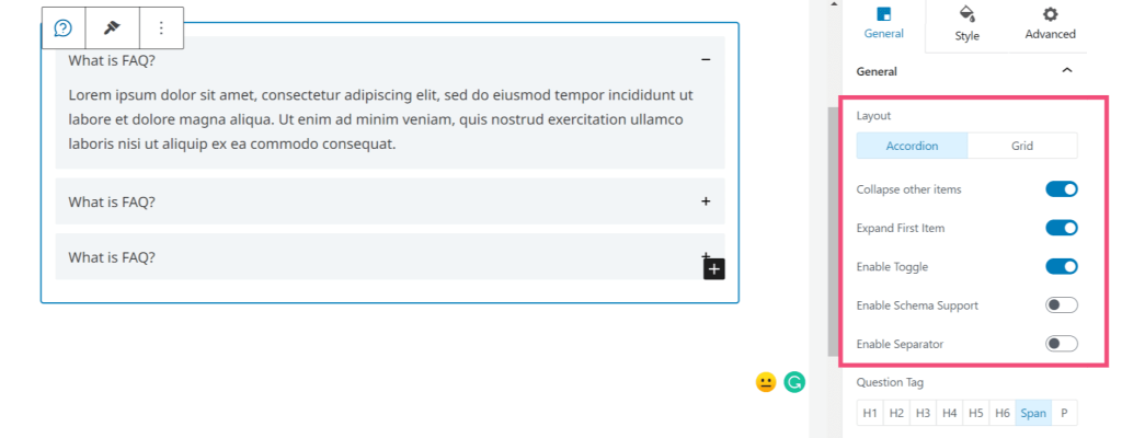 FAQ – Schema/ Accordion