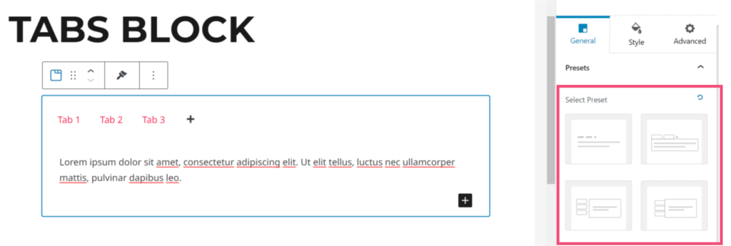 Tabs Block