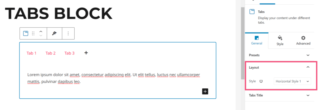 Tabs Block