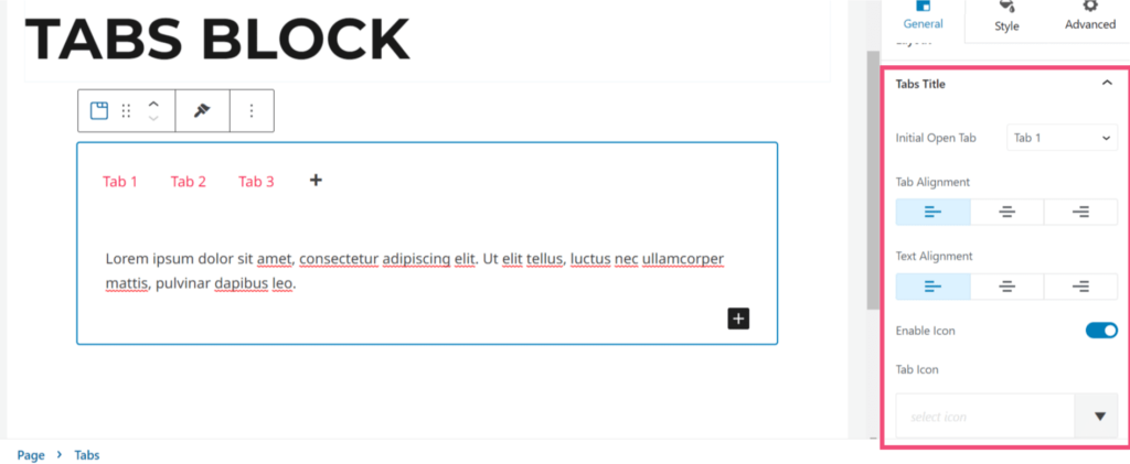 Tabs Block
