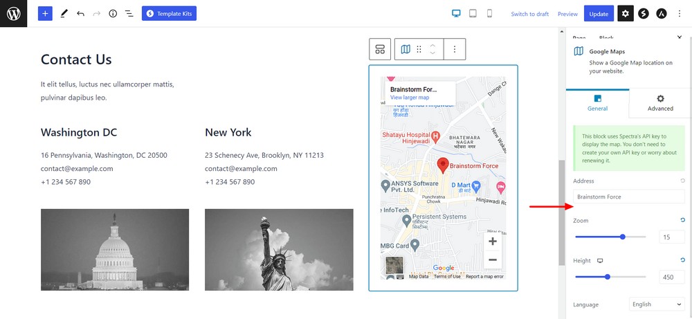 Manage Maps settings