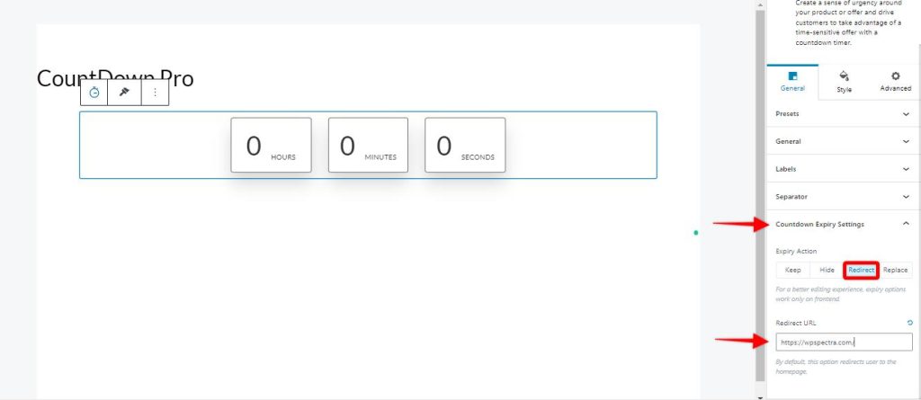 Countdown pro redirect