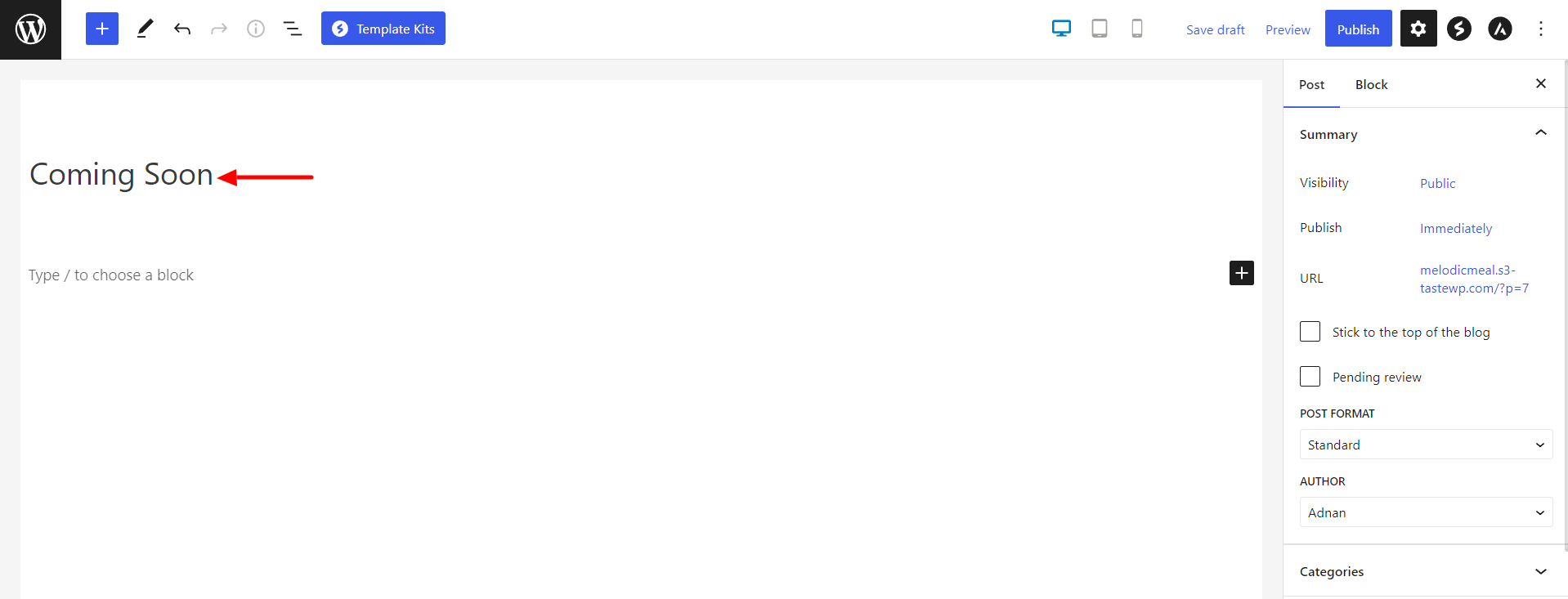 Add page title