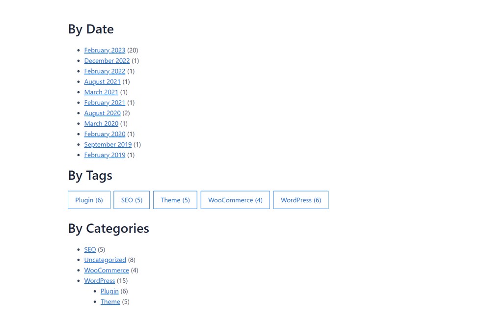 Archive page demo