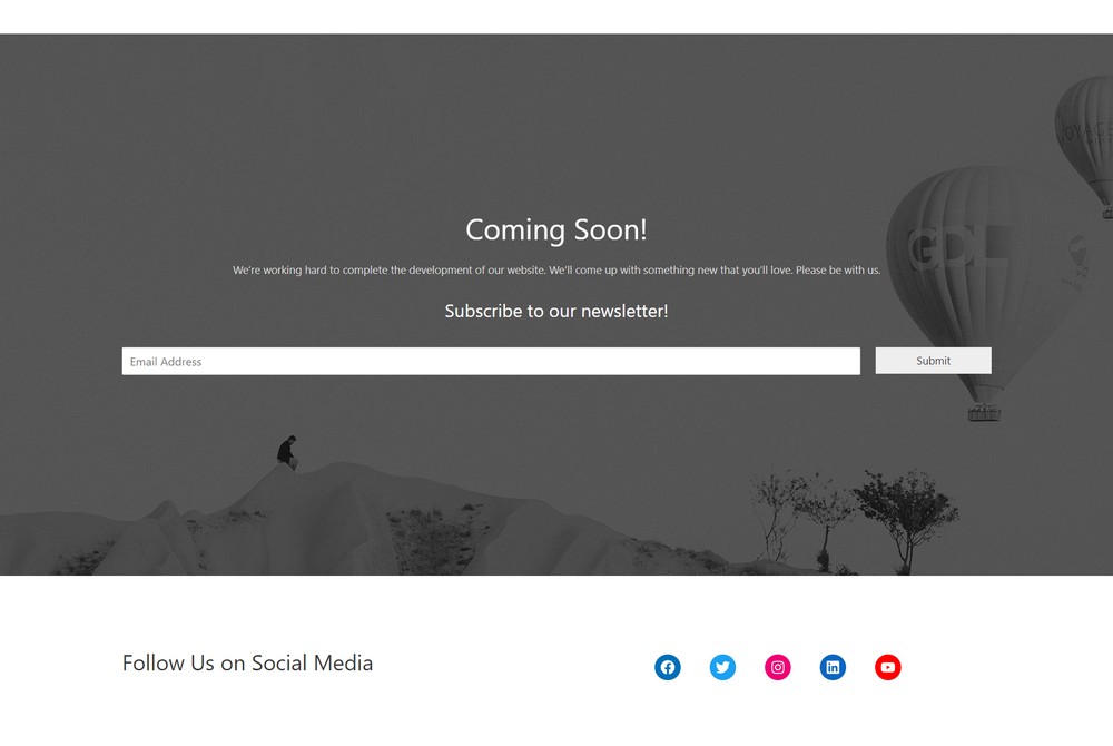Coming soon page