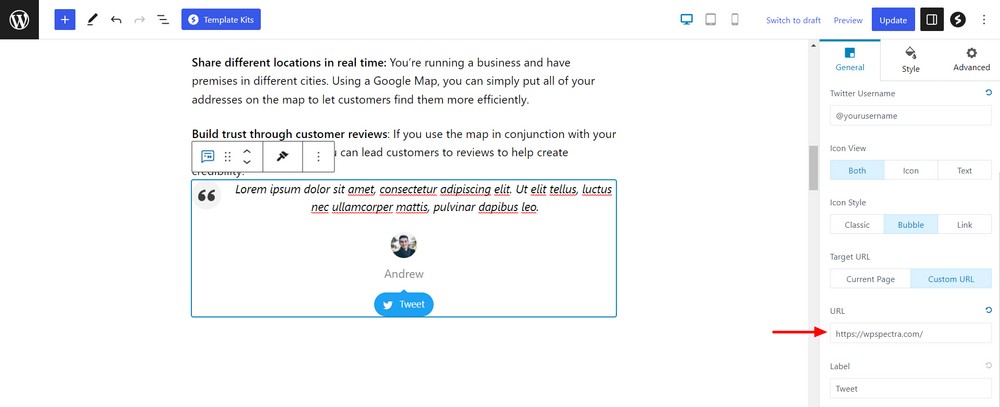 Add custom URL