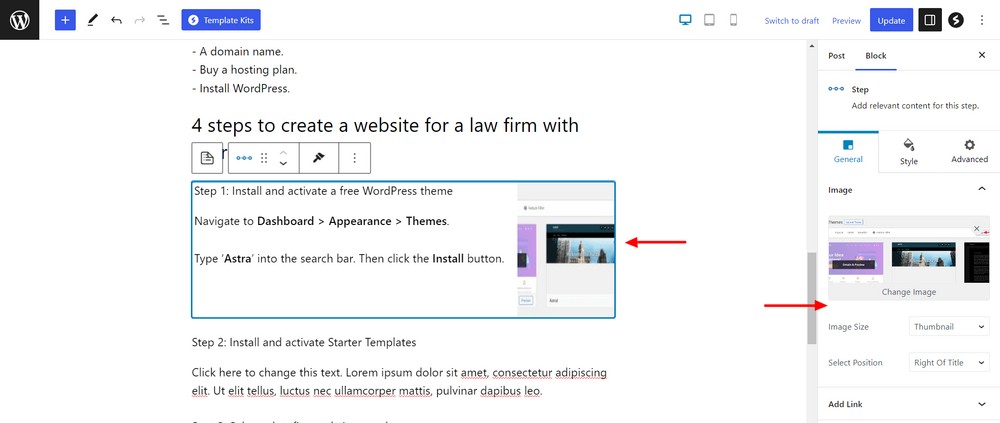 Add step image