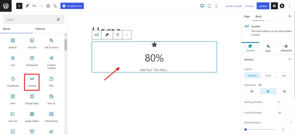 Add counter block