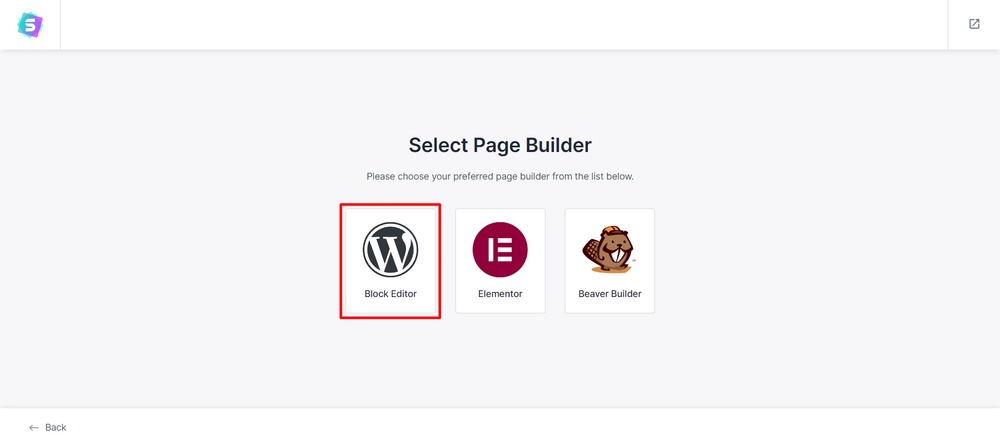 Select Gutenberg block