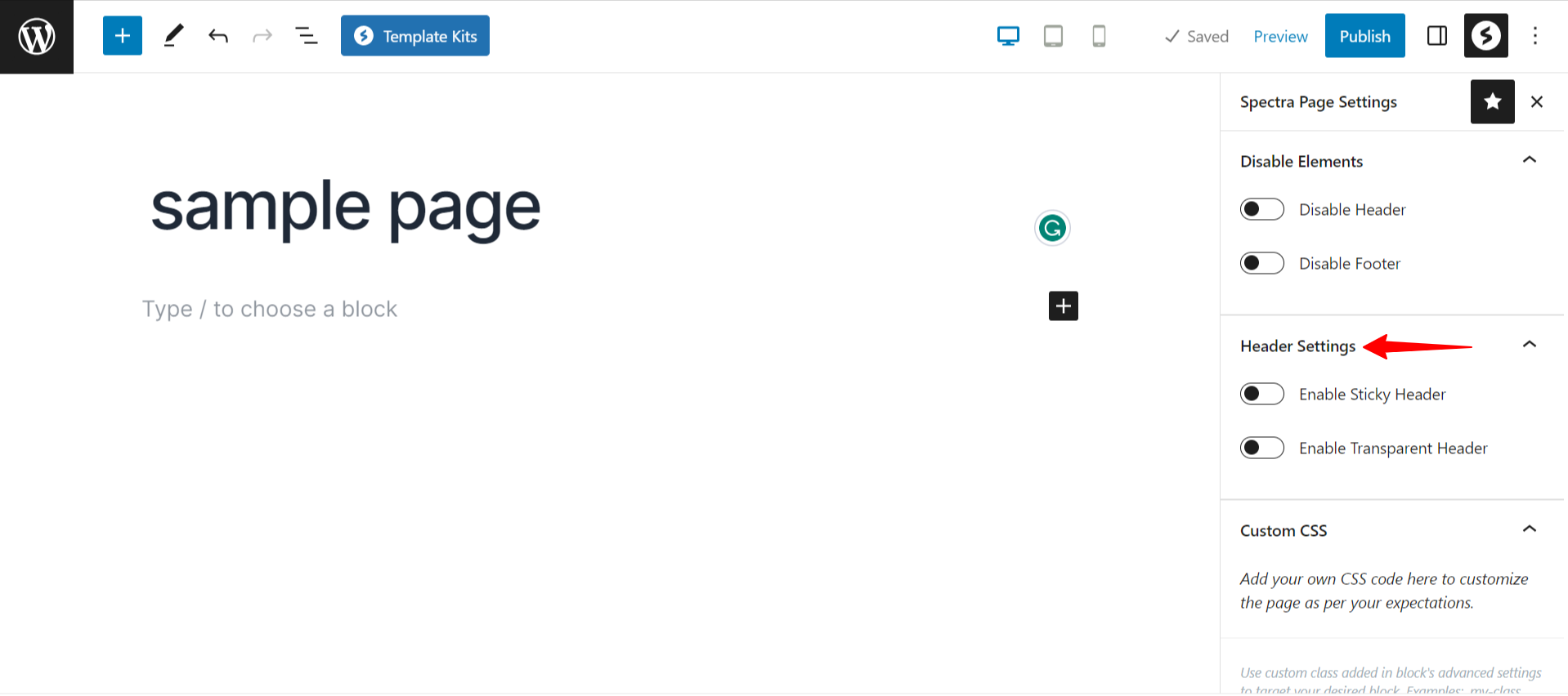 How to add a transparent/ sticky header for a single page/post?