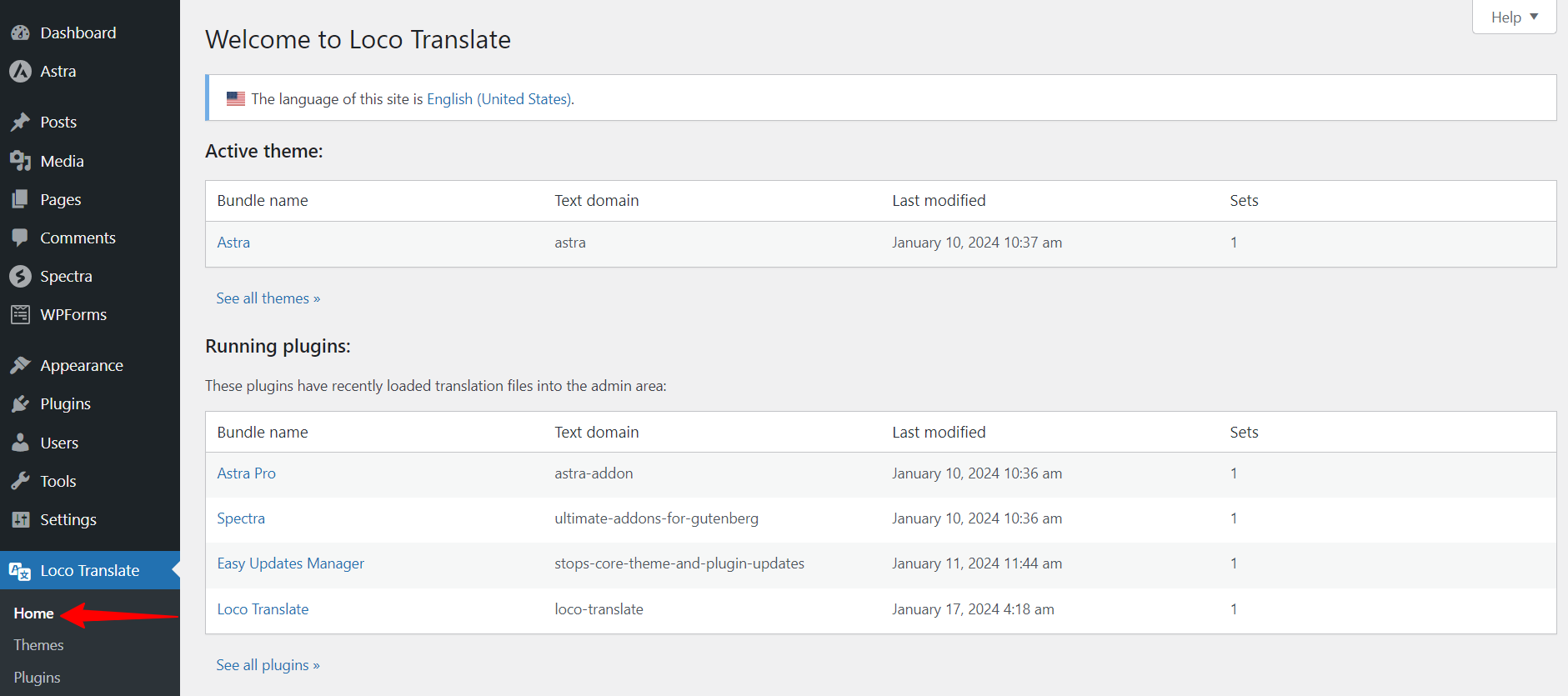 Translate Spectra Strings using Loco Translate