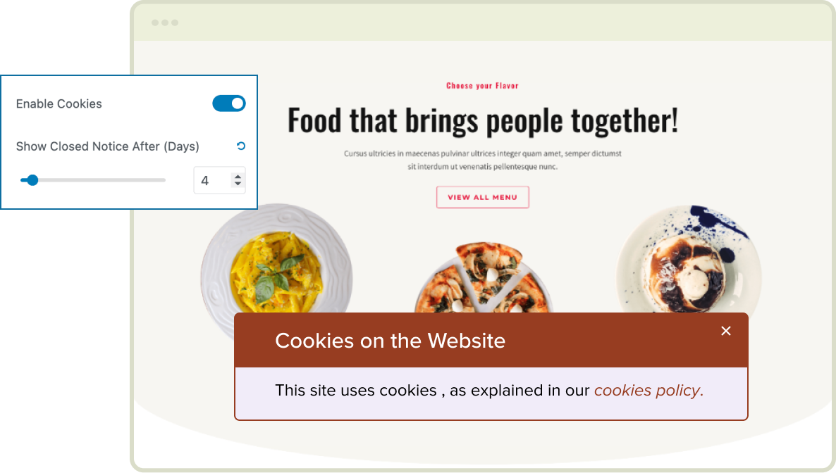 cookies-with-dismissible Allow Always/Allow to Dismiss