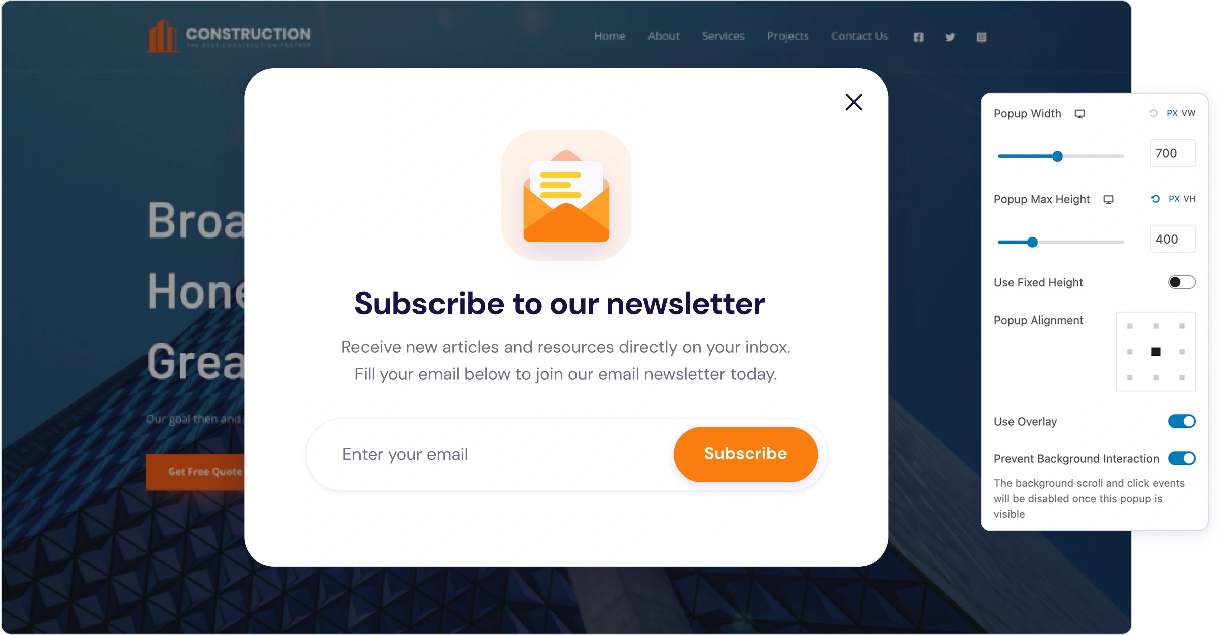 Popup Builder Hero Banner
